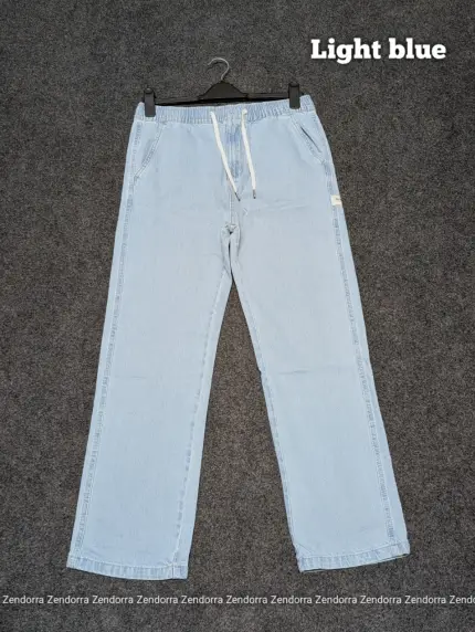 Semi Baggy Denim Trouser - "Light blue" Color