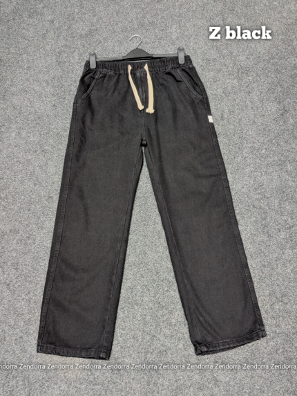 Semi Baggy Denim Trouser - "Z black" Color