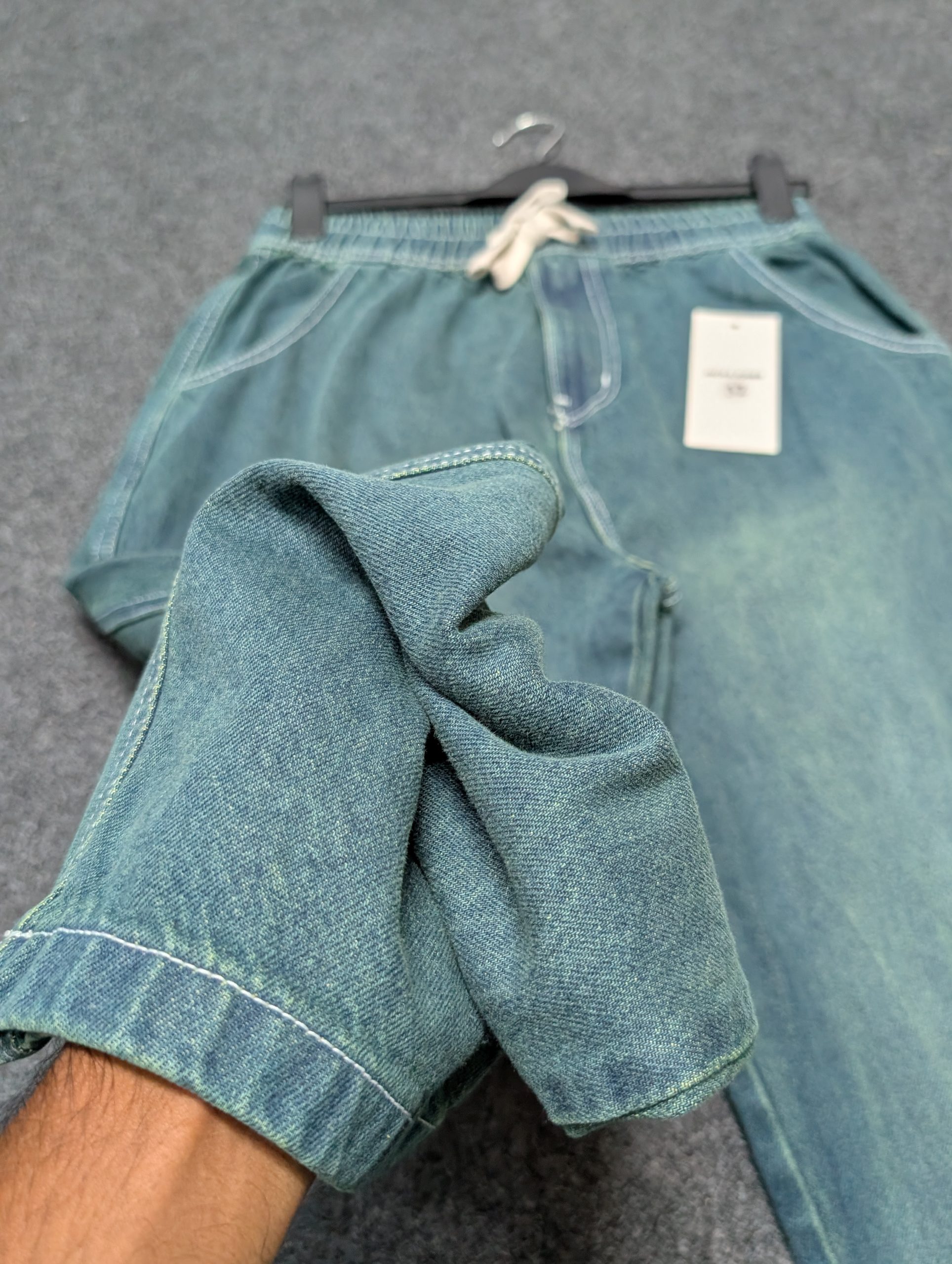 Semi Baggy Denim Trouser - "Mint Green" Color - Image 4