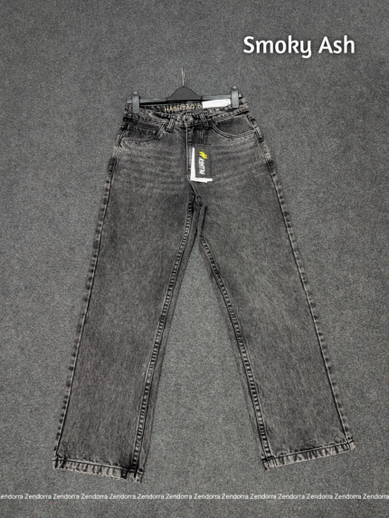 HashTag Semi Baggy Denim Pants - Smoky Ash
