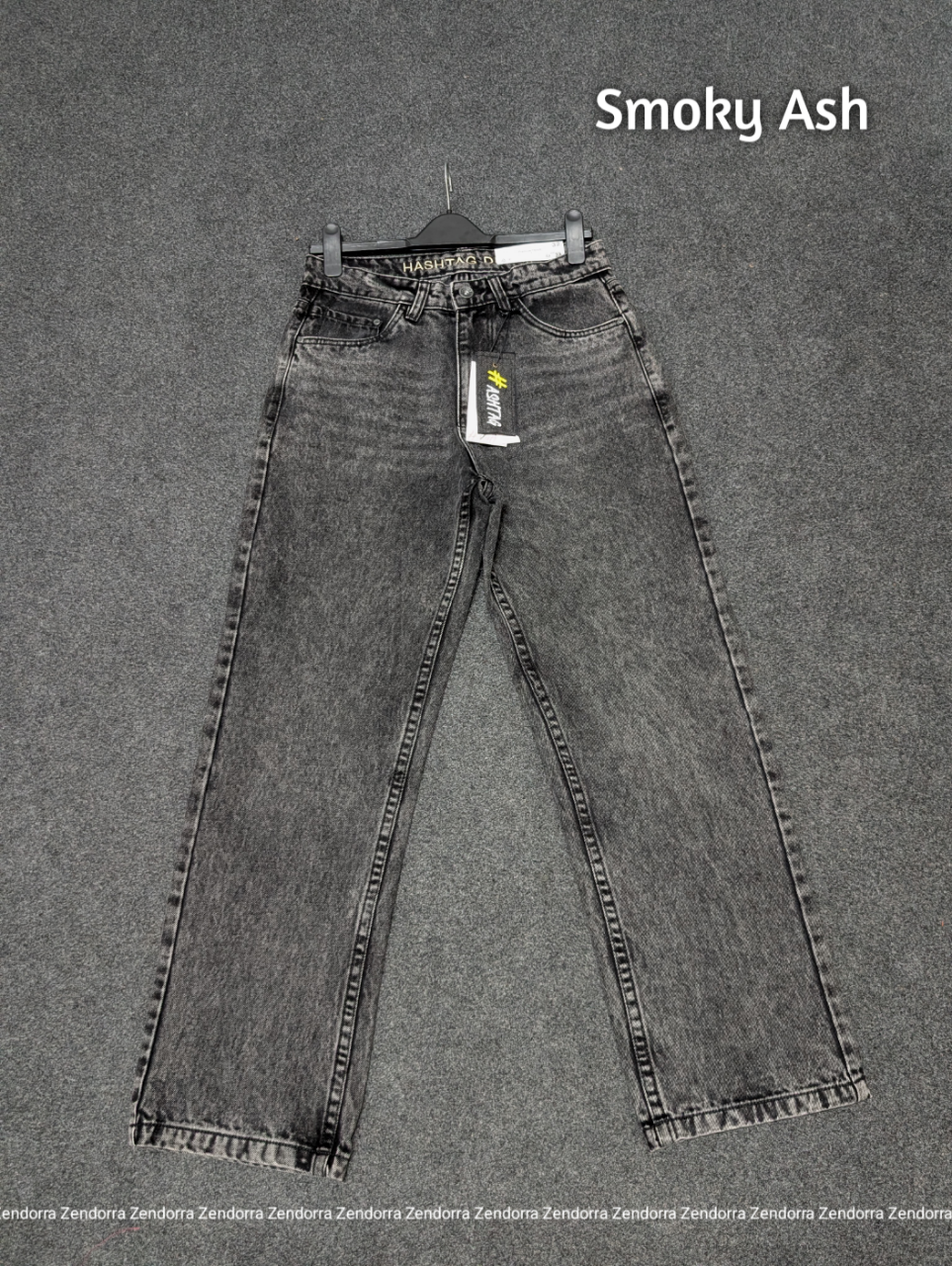HashTag Semi Baggy Denim Pants - Smoky Ash