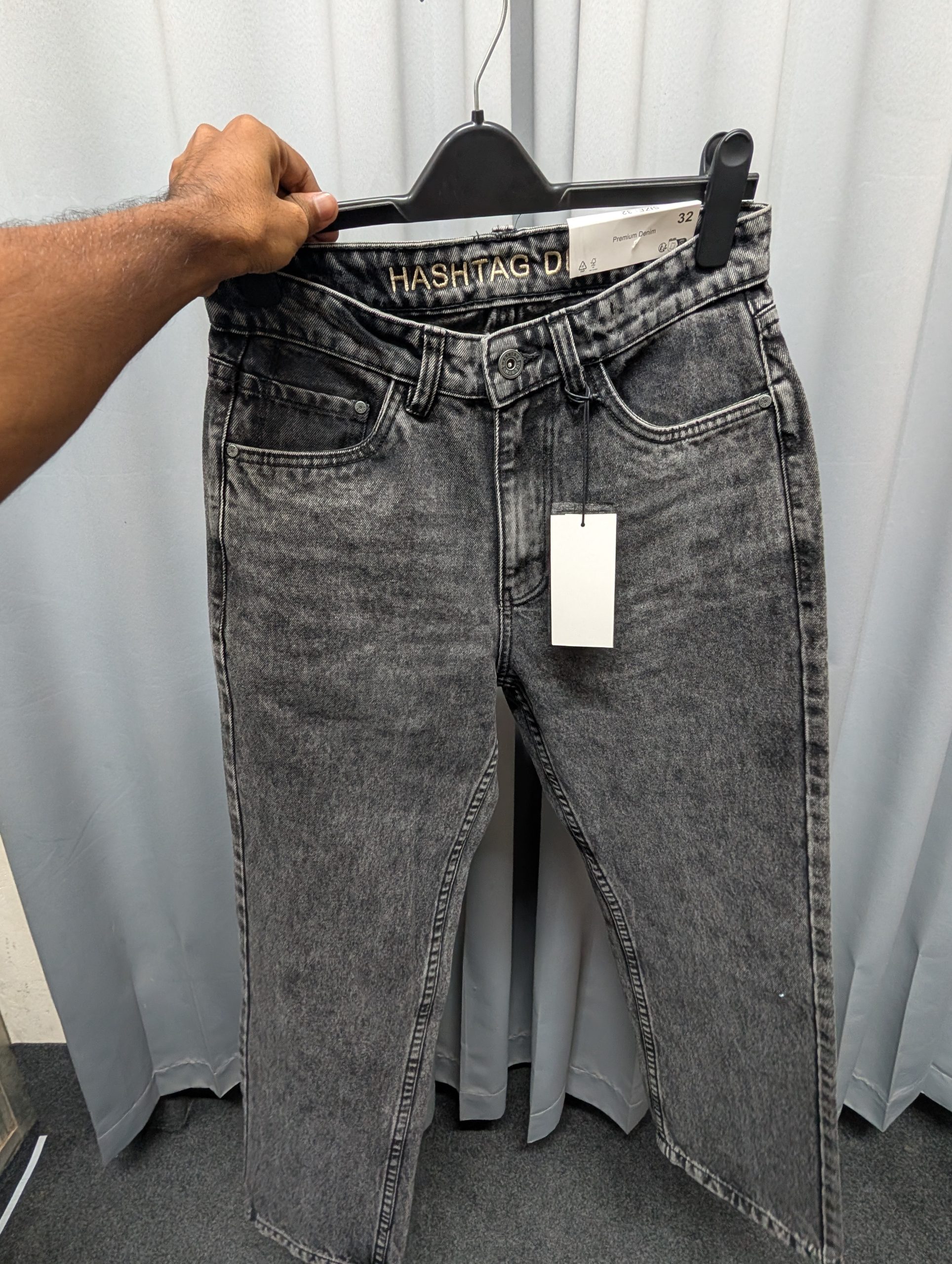 HashTag Semi Baggy Denim Pants - Smoky Ash - Image 3