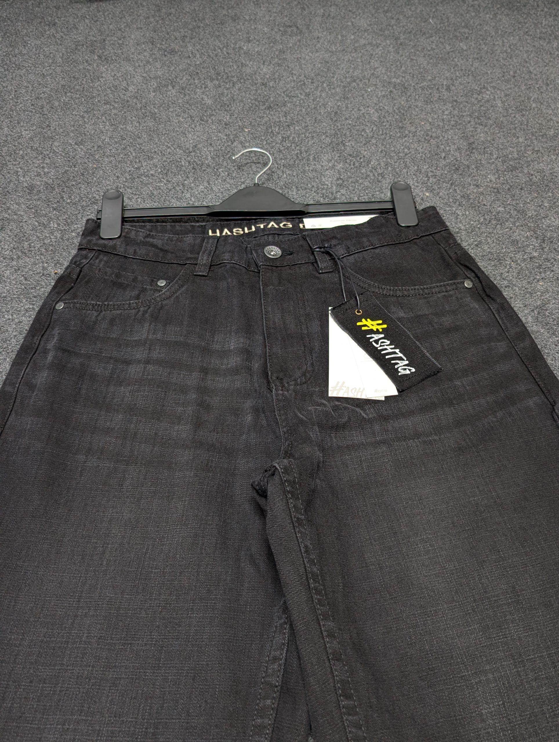 HashTag Semi Baggy Denim Pants Black Wash Price in BD - প্রফেশনাল প্রোডাক্ট ইমেজ ডেসক্রিপশন।