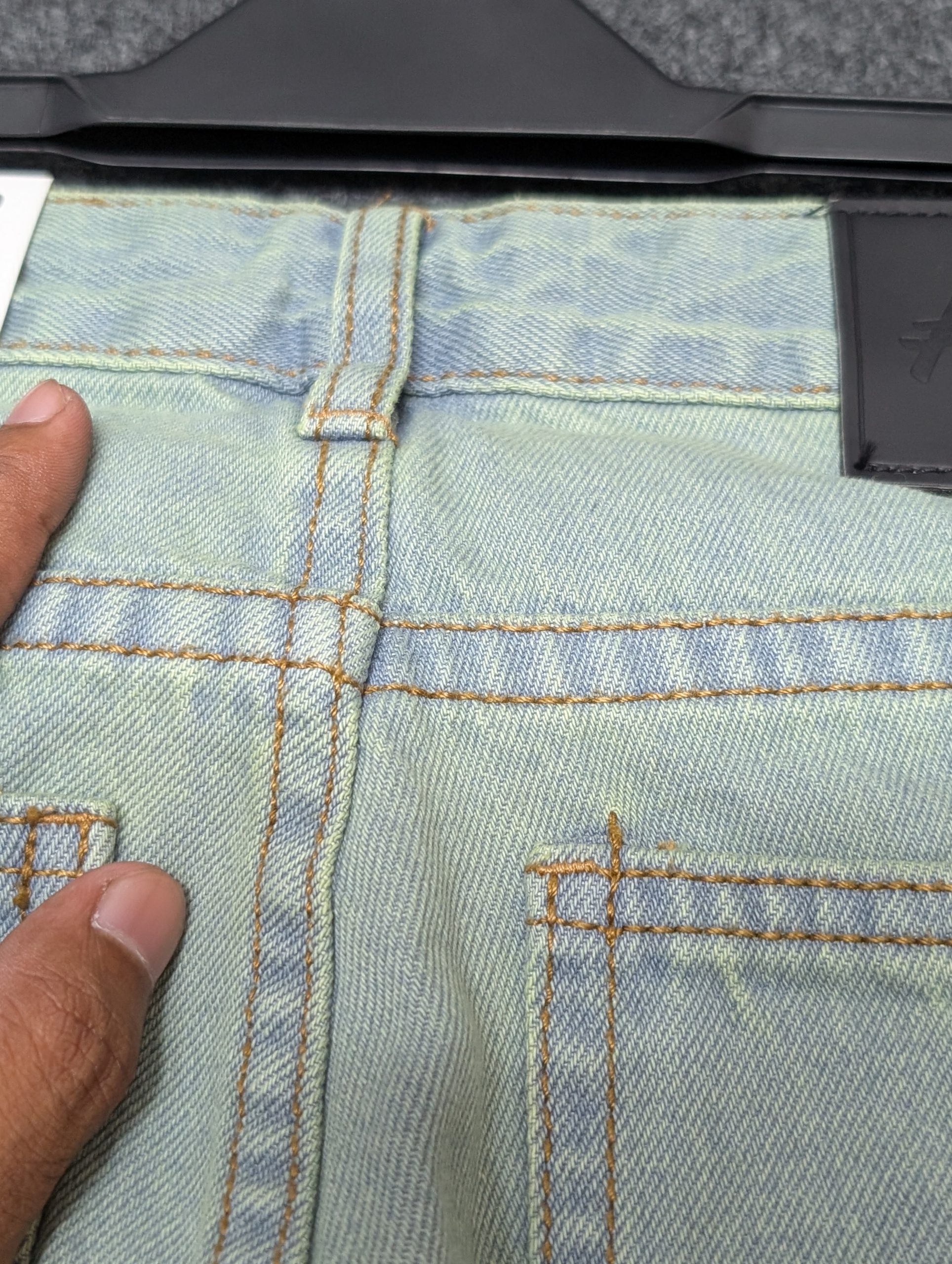 HashTag Semi Baggy Denim Pants - Mint Green - Image 5