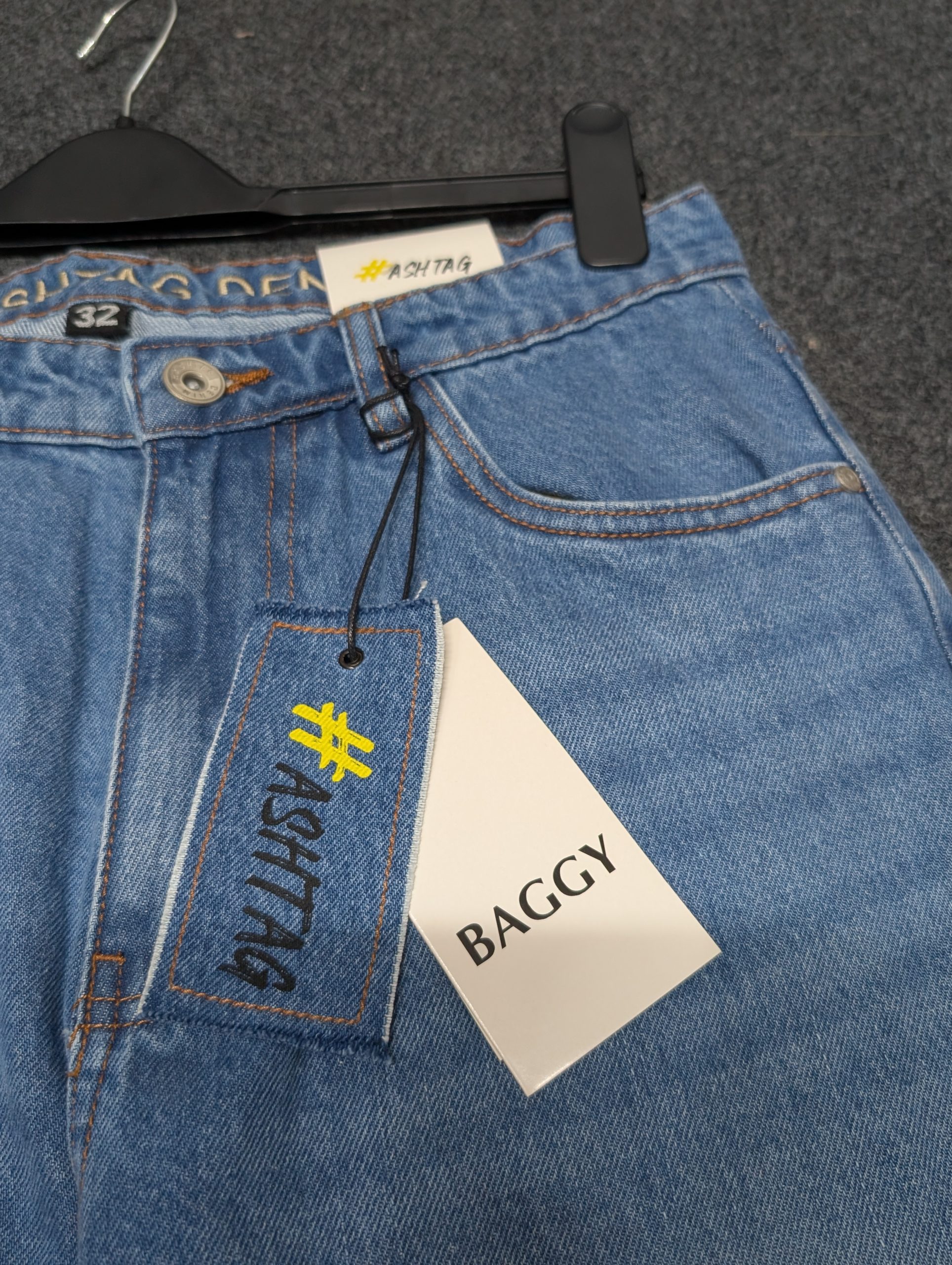 HashTag Semi Baggy Denim Pants Mid Blue Wash Price in BD - প্রফেশনাল প্রোডাক্ট ইমেজ ডেসক্রিপশন।