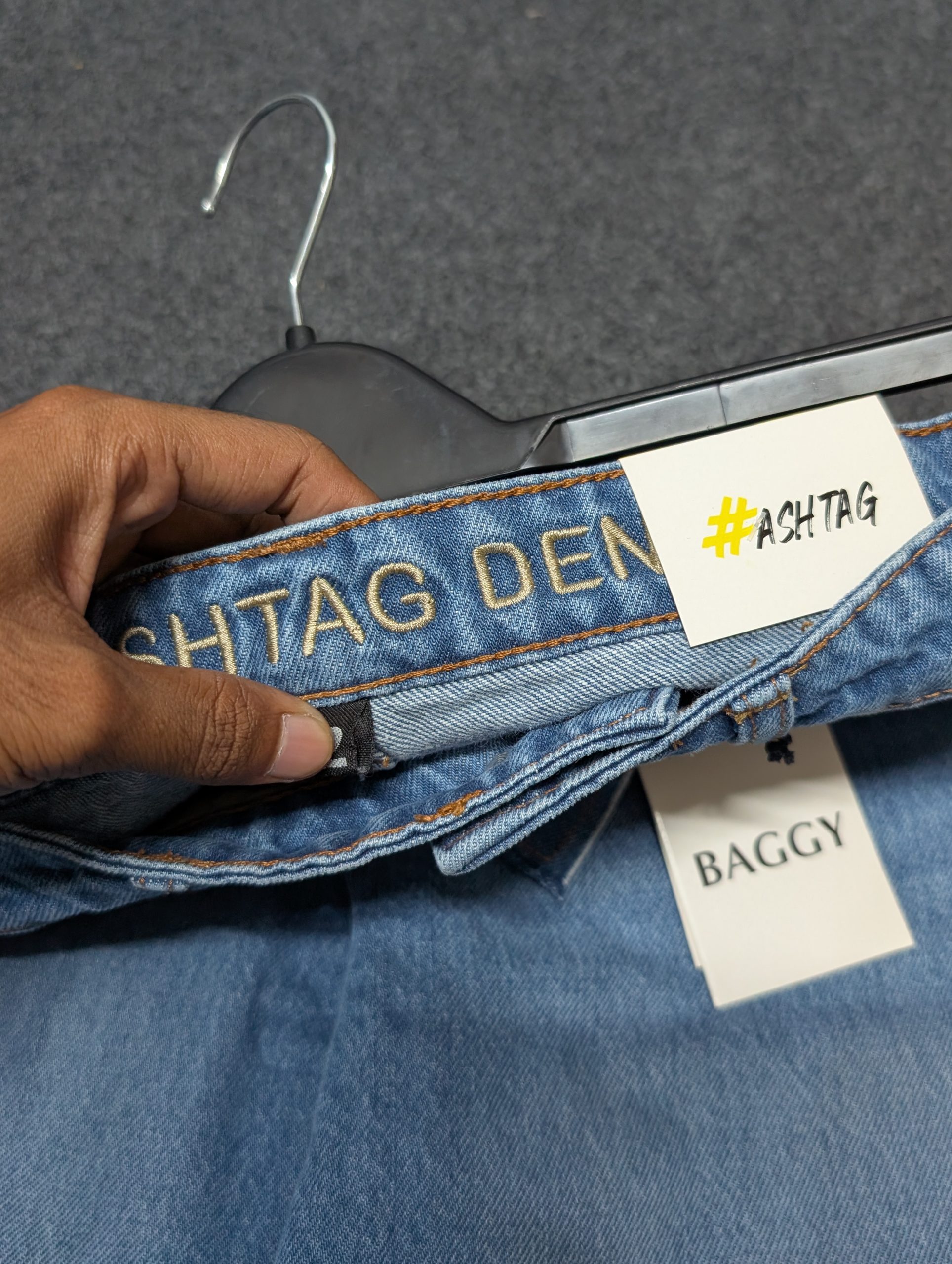 HashTag Semi Baggy Denim Pants Mid Blue Wash Price in BD - প্রফেশনাল প্রোডাক্ট ইমেজ ডেসক্রিপশন।