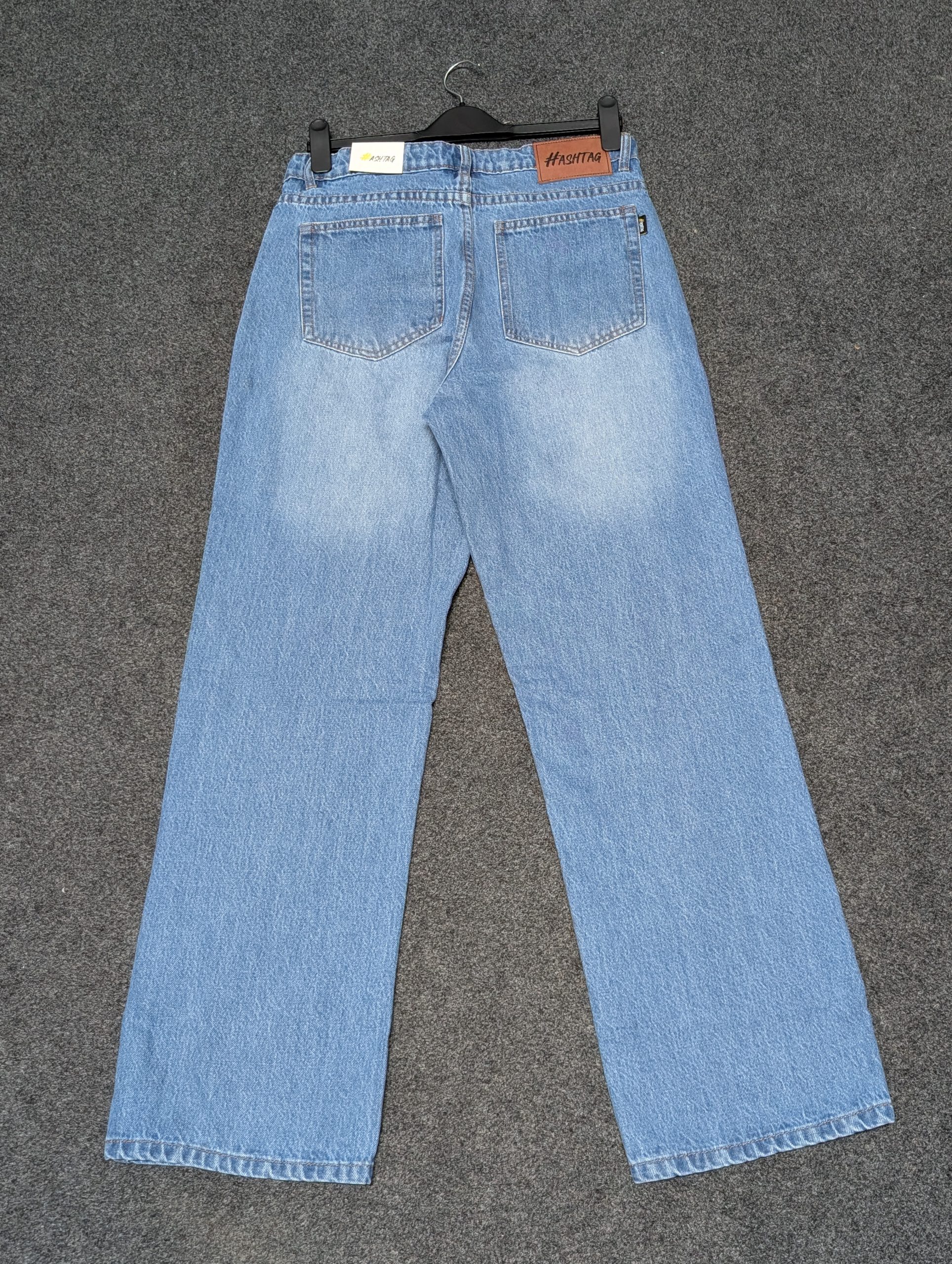 HashTag Semi Baggy Denim Pants Mid Blue Wash Price in BD - প্রফেশনাল প্রোডাক্ট ইমেজ ডেসক্রিপশন।
