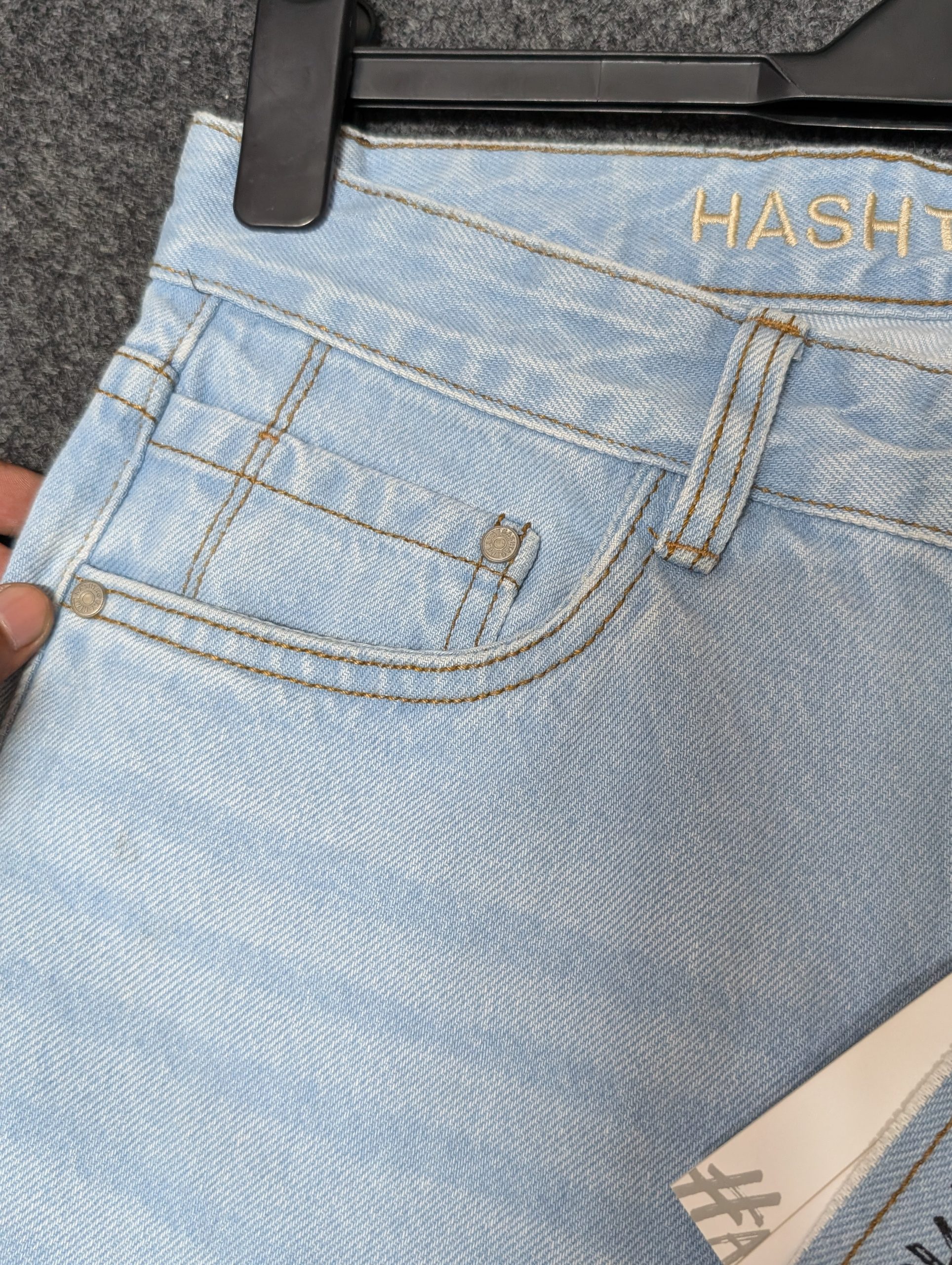 HashTag Semi Baggy Denim Pants - Light Blue - Image 2