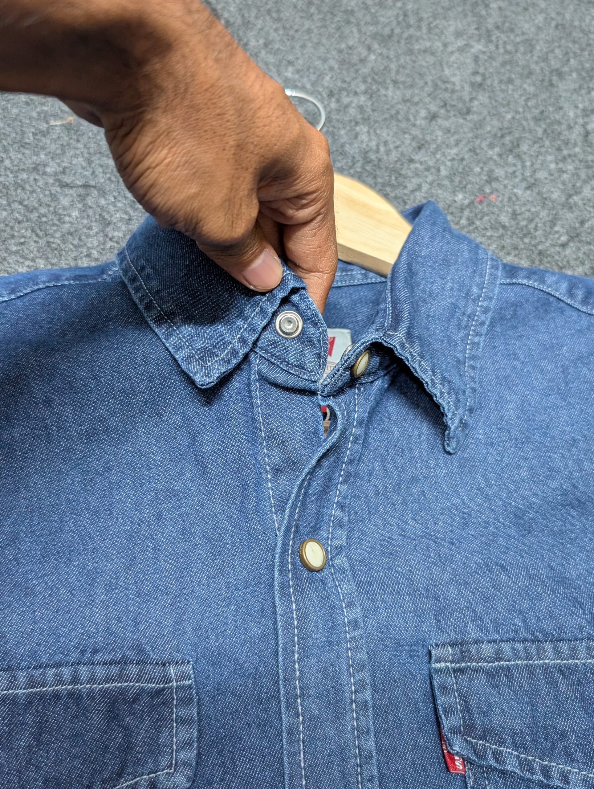 Boxy-Fit Denim Shirt "Deep Blue" Color - Image 2