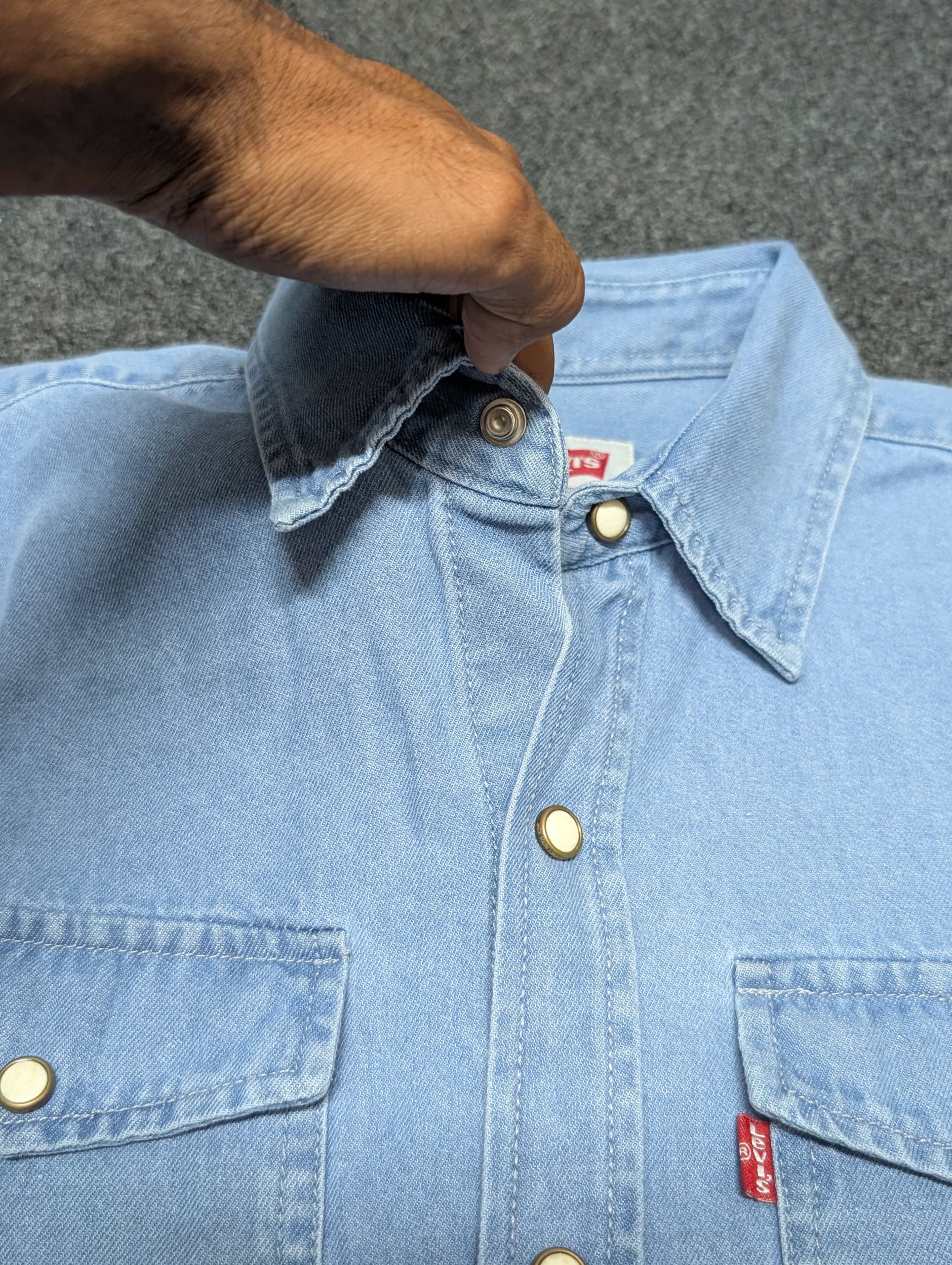 Boxy-Fit Denim Shirt "Light Indigo" Color - Image 2