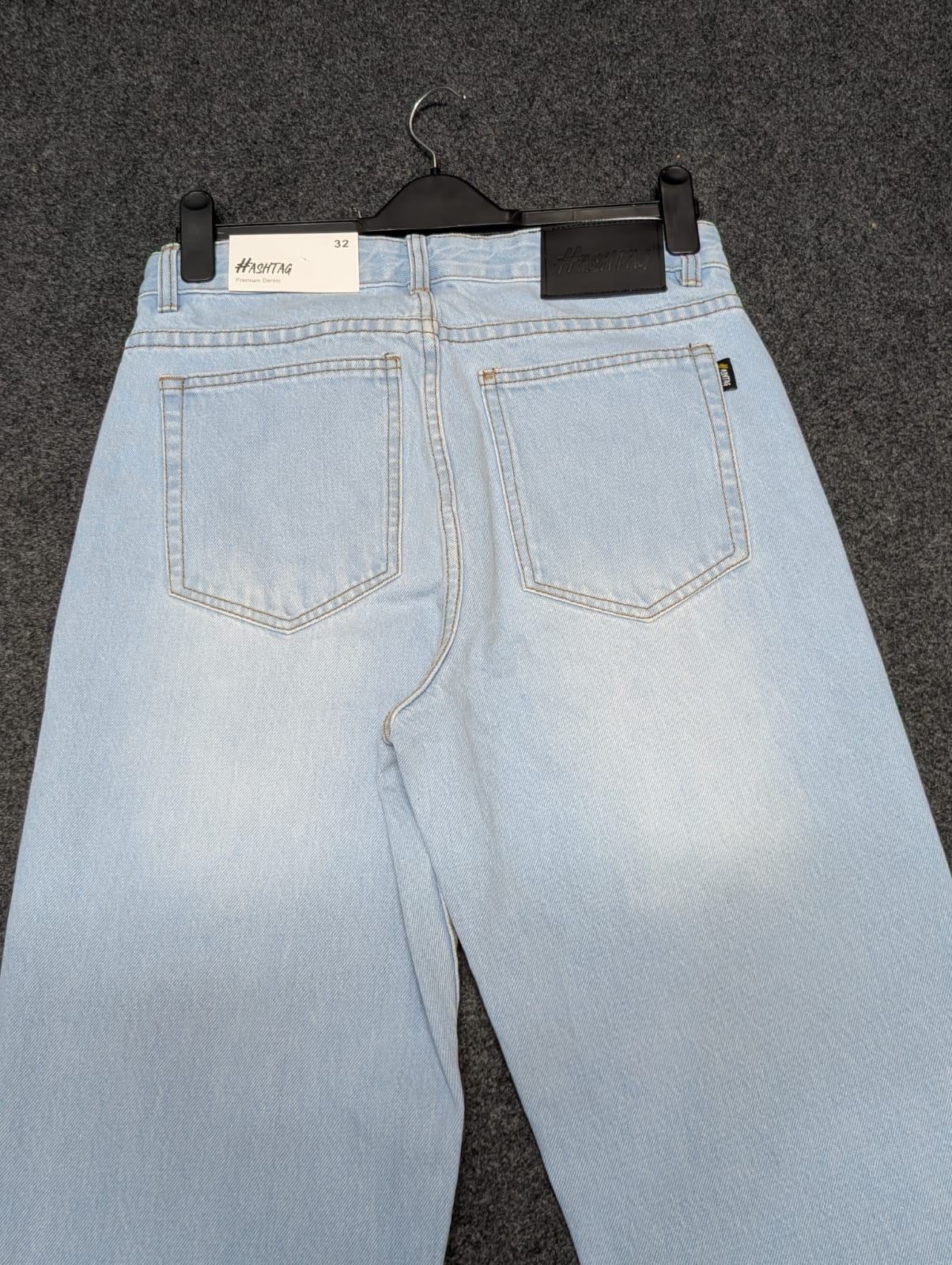 HashTag Semi Baggy Denim Pants - Light Blue Price in BD - প্রফেশনাল প্রোডাক্ট ইমেজ ডেসক্রিপশন।