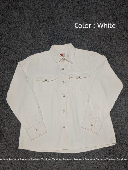 Boxy-Fit Denim Shirt "White Color"